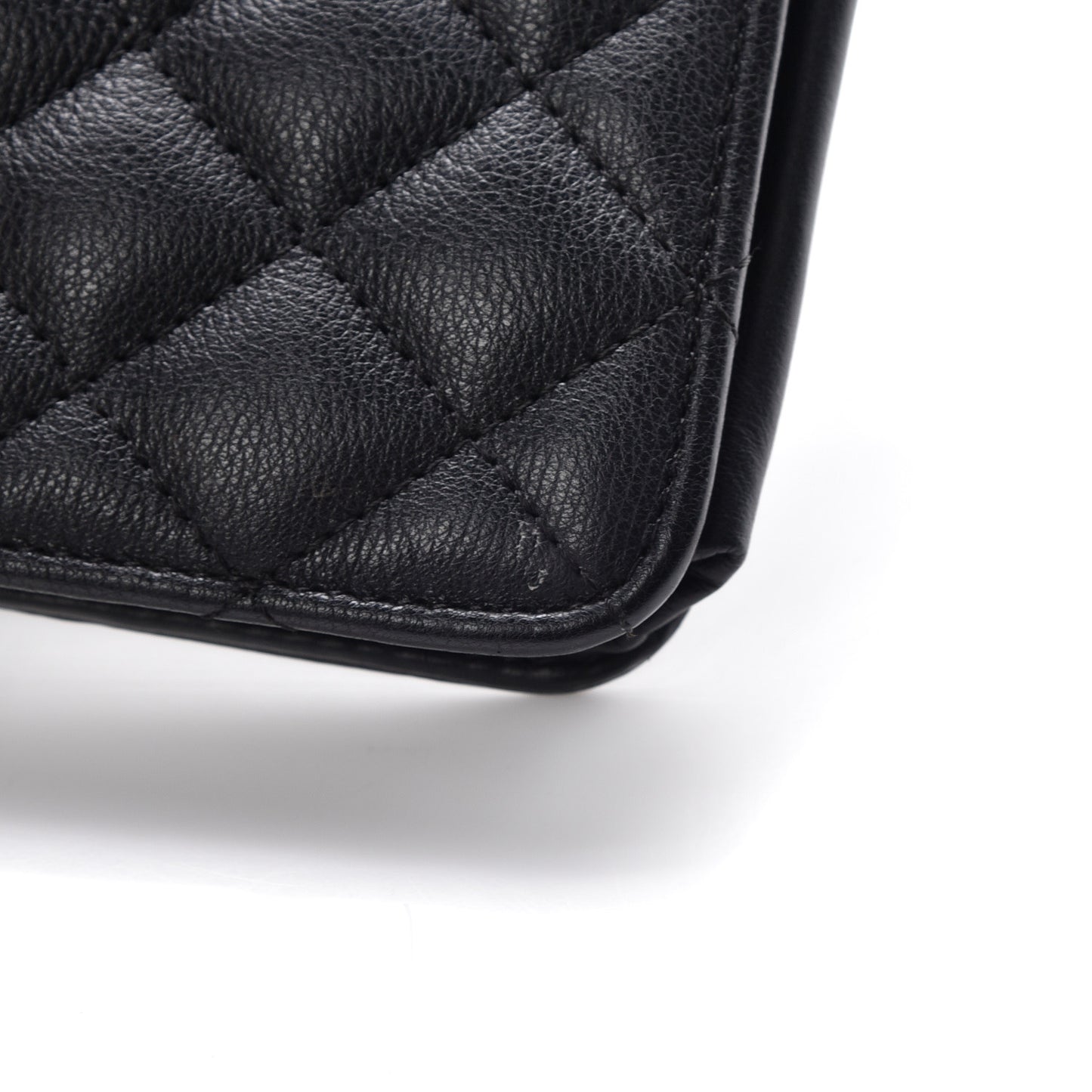 Calfskin Quilted Boy Wallet On Chain WOC Black