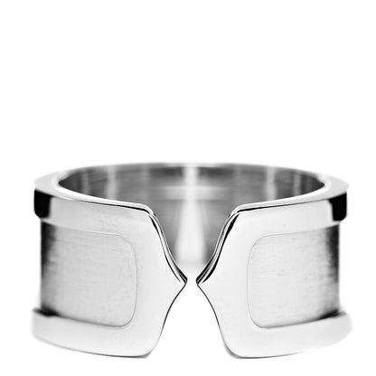 Cartier 18K White Gold 10mm Logo De Ring 55 7.25 1 of 6