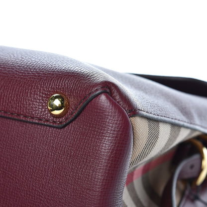 Burberry Derby Calfskin House Check Medium Camberley Burgundy 10 of 12