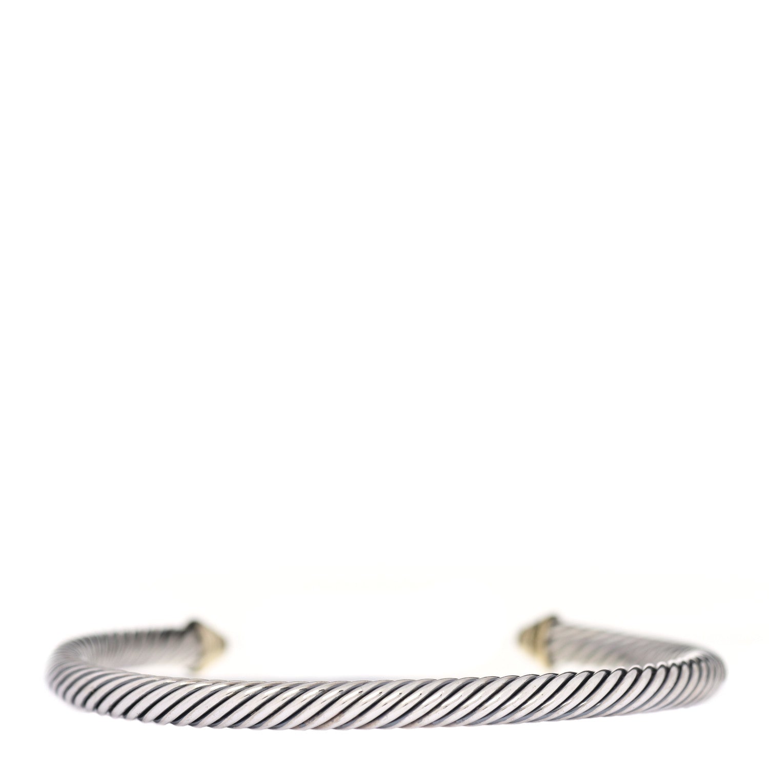 David Yurman Sterling Silver 14K Yellow Gold 5mm Cable Classics Bracelet 3 of 4