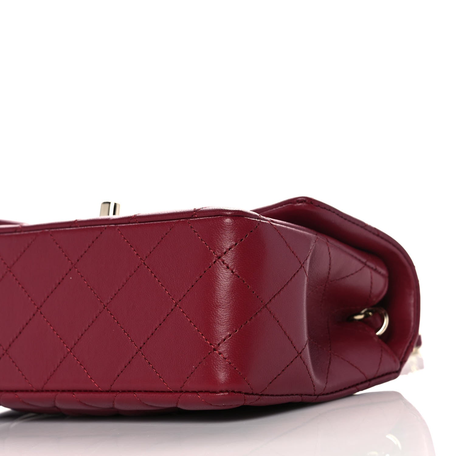 Chanel Lambskin Quilted Mini Rectangular Flap Burgundy 10 of 11