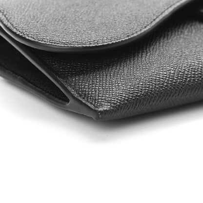 Christian Dior Grained Calfskin Saddle Chain Wallet Pouch Black 6 of 10