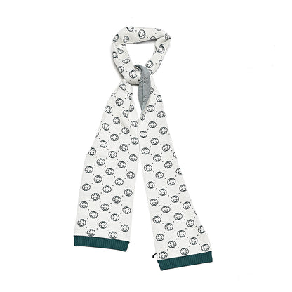 Gucci X DAPPER DAN Wool Tricot Micro Interlocking G Gigang Scarf Ivory Dark Green 1 of 5
