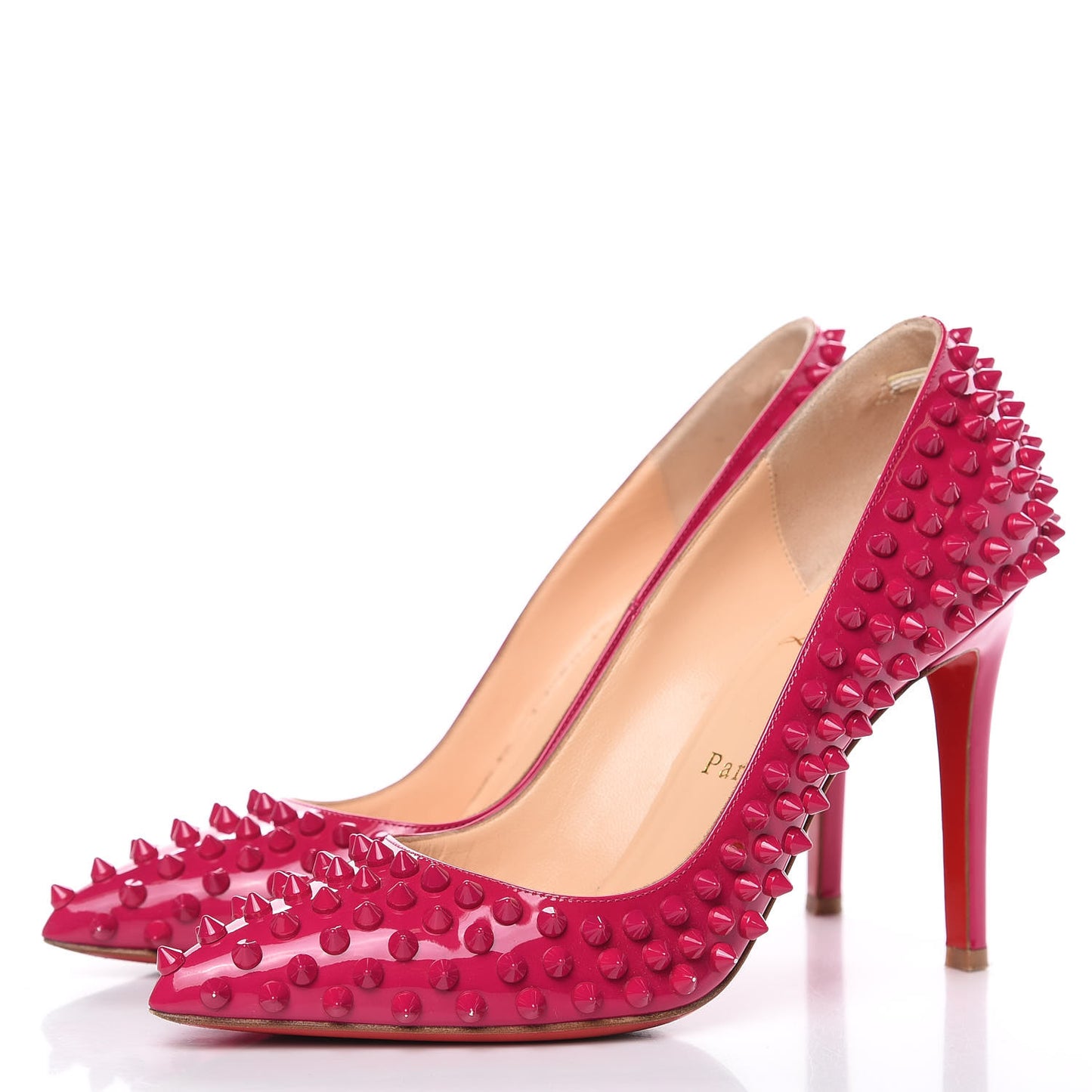 Patent Pigalle Spikes 100 Pumps 37.5 Grenadine