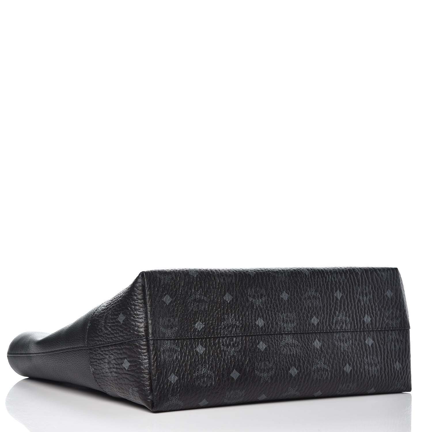 MCM Calfskin Visetos Anya Shopper Tote Black 4 of 9
