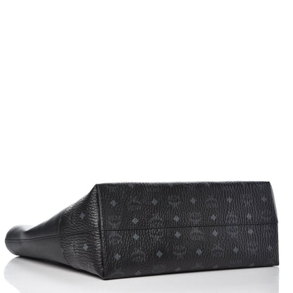 MCM Calfskin Visetos Anya Shopper Tote Black 4 of 9