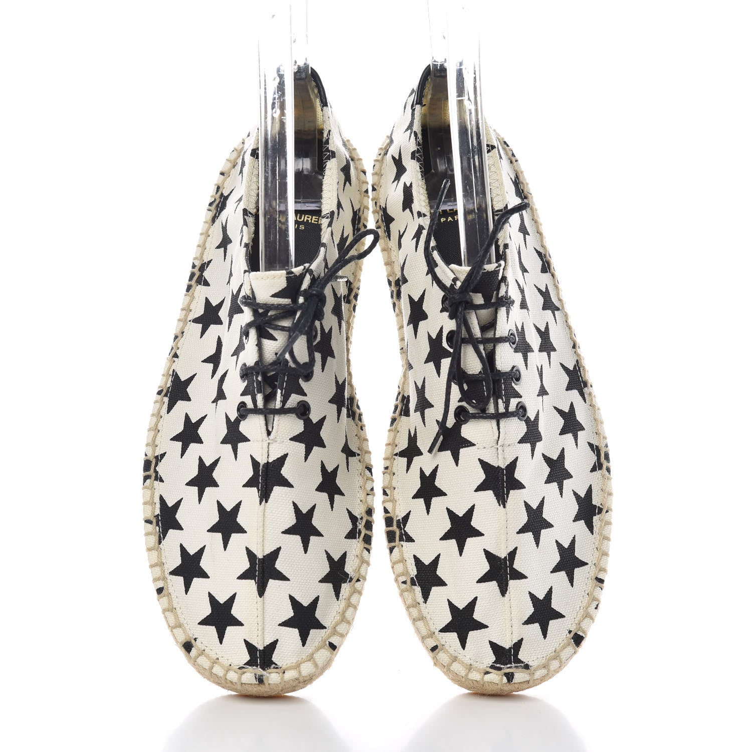 Saint Laurent Canvas Espadrille Stars Sneakers 36.5 Cream Black 5 of 9