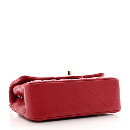 Chanel Lambskin Quilted Mini Rectangular Flap Red 4 of 11