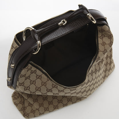 Gucci Monogram Medium Horsebit Chain Hobo Dark Brown 9 of 9
