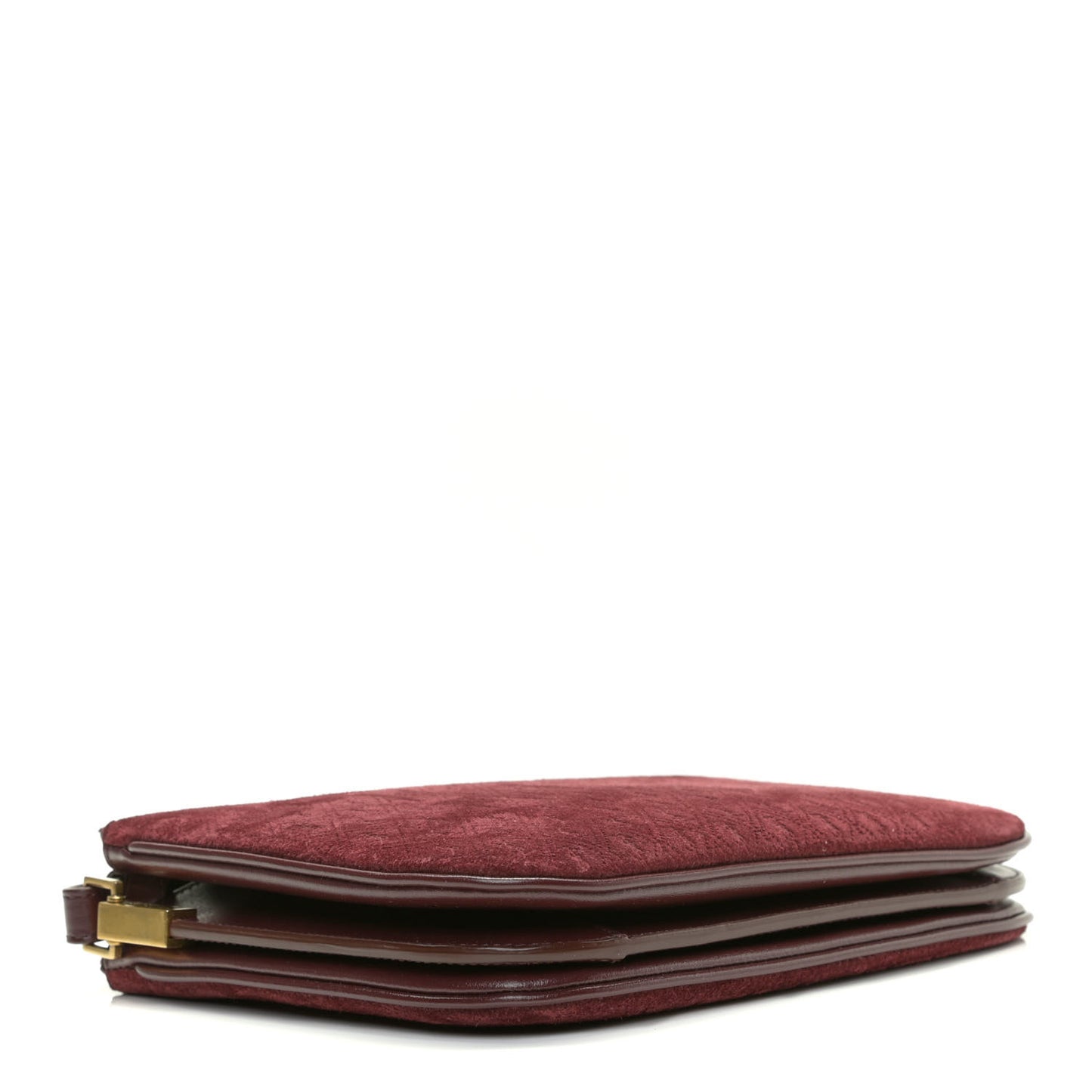 Suede All-Over Monogram Crossbody Burgundy