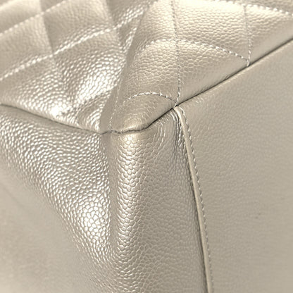 Chanel Metallic Caviar Quilted Grand Shopping Tote GST Pearl 9 of 15