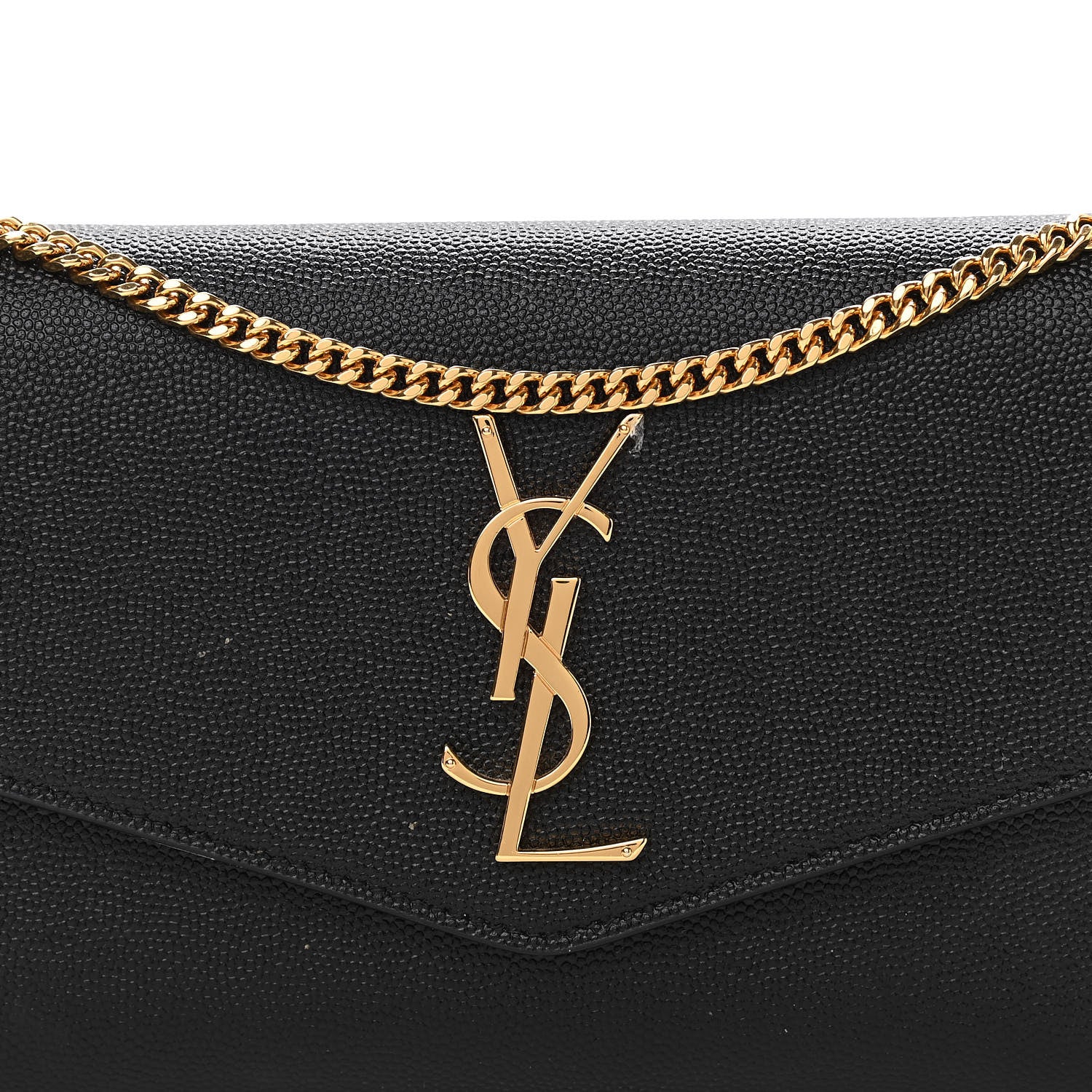 Saint Laurent Grain De Poudre Uptown Chain Wallet Black 8 of 12