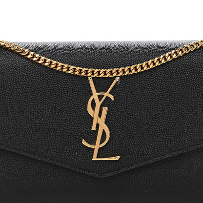 Saint Laurent Grain De Poudre Uptown Chain Wallet Black 8 of 12