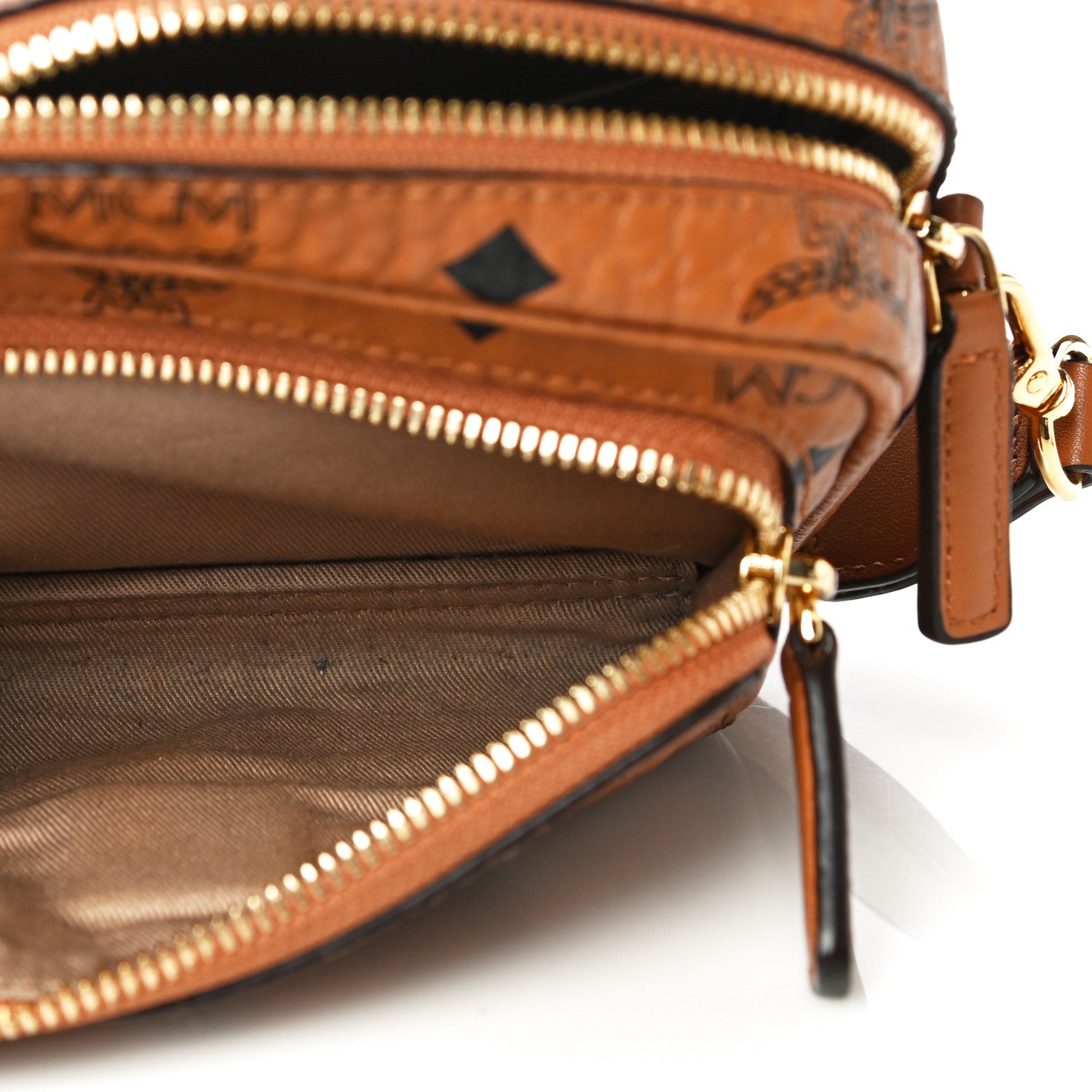 MCM Visetos Camera Crossbody Bag Cognac 10 of 11