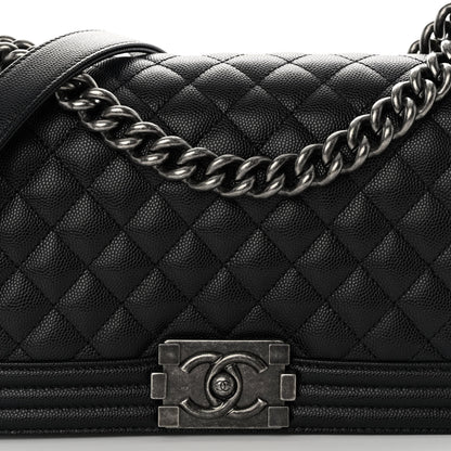 Chanel Caviar Quilted Medium Boy Flap Black 7 of 9