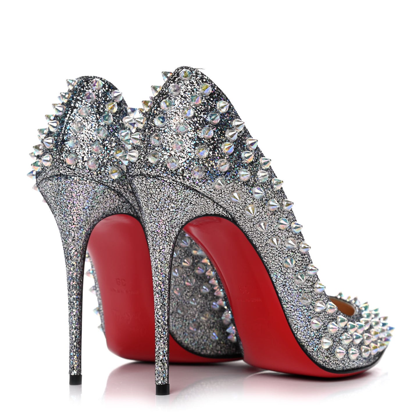 Nappa Mica Follies Spikes 100 Pumps 39 Silver