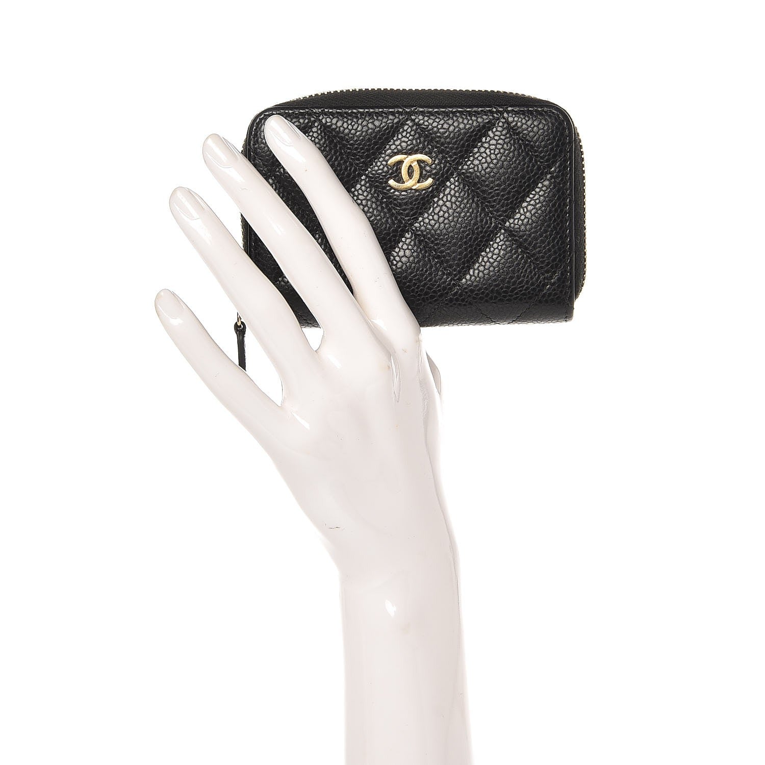 Chanel Caviar Quilted Zip Coin Purse Black 3 of 21