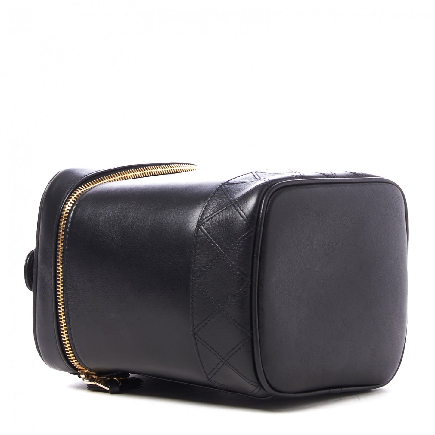 Lambskin Vanity Cosmetic Case Black
