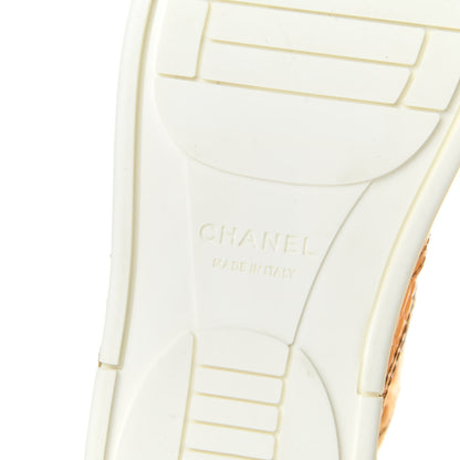 Chanel Metallic Calfskin Crocodile Embossed Cocodile High Top Sneakers 36.5 Gold 7 of 8