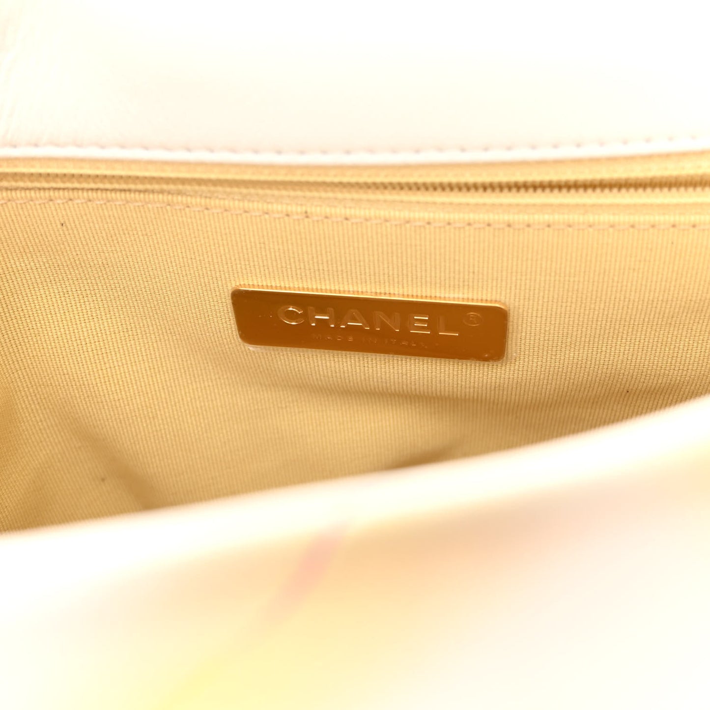 Printed Goatskin Quilted Medium Chanel 19 Flap White Multicolor