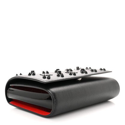 Christian Louboutin Calfskin Spikes Loubinthesky Paloma Clutch Black 4 of 9