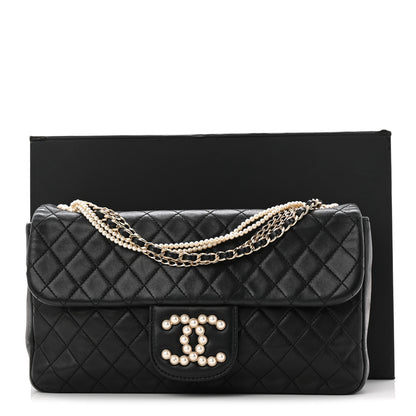 Chanel Lambskin Medium Westminster Pearl Flap Black 11 of 11