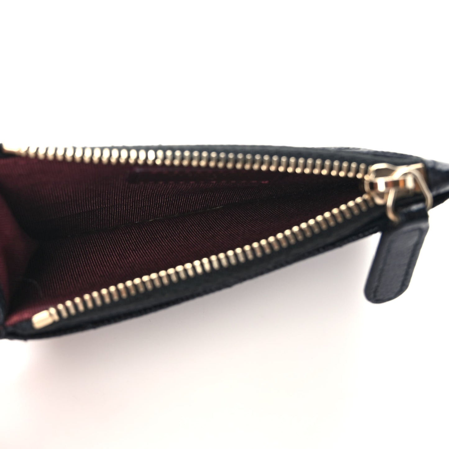 Caviar Quilted CC Zip Card Holder Black