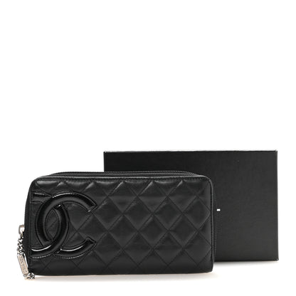 Chanel Calfskin Quilted Cambon Large Gusset Zip Around Wallet Black 9 of 9