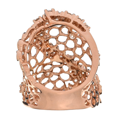 Parker & West by FASHIONPHILE 18K Rose Gold Diamond 1.33ctw Flower Mesh Ring 54 7 3 of 4