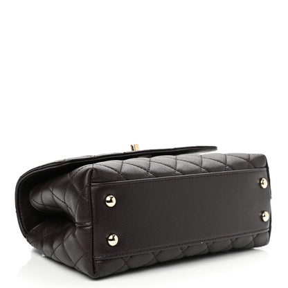 Chanel Caviar Quilted Mini Coco Handle Flap Dark Brown 4 of 9