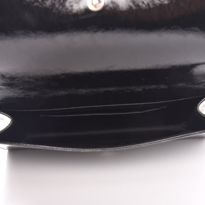 Saint Laurent Textured Patent Monogram Large Belle De Jour Clutch Black 5 of 7