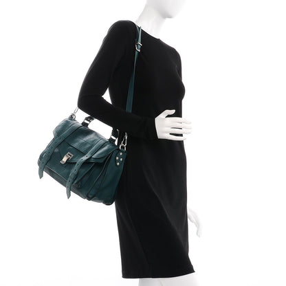 Proenza Schouler Lambskin Medium PS1 Satchel Dark Teal 2 of 9