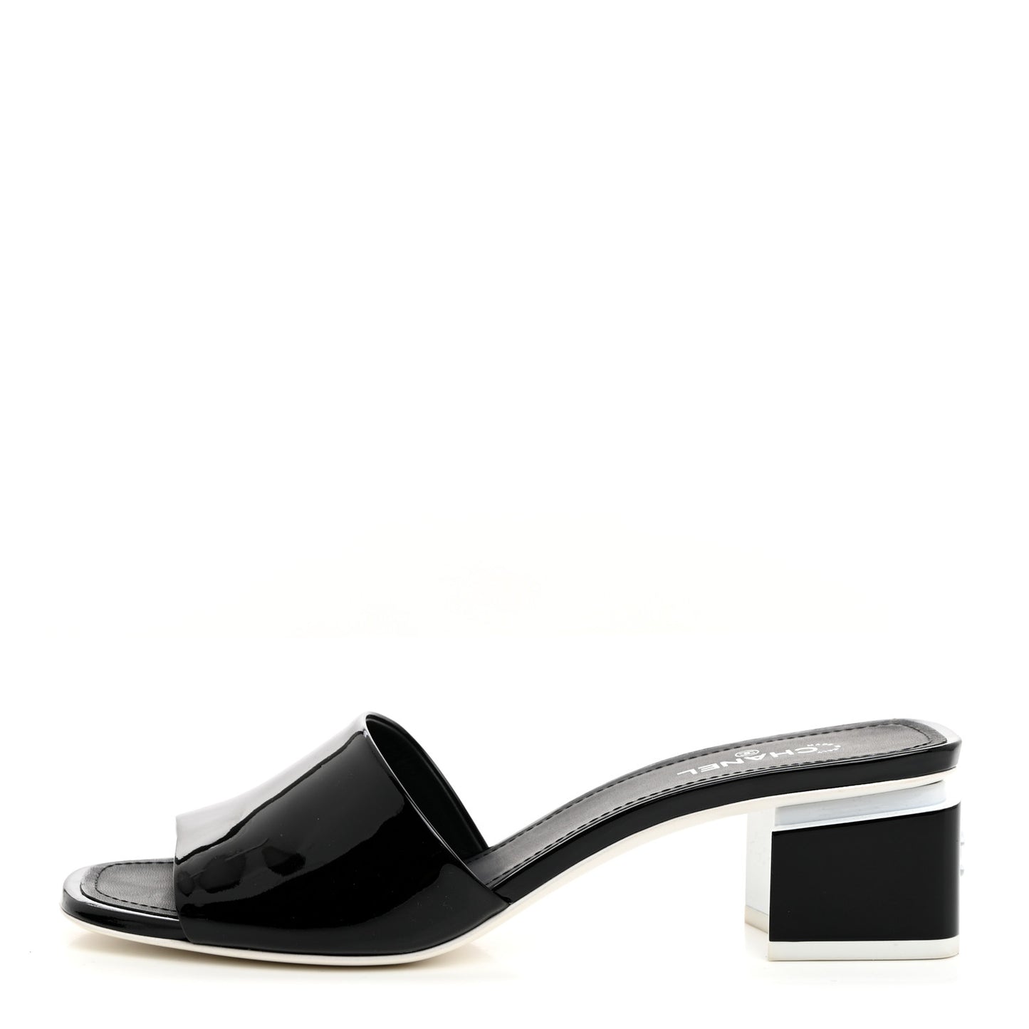 Patent CC Mules 40 Black White