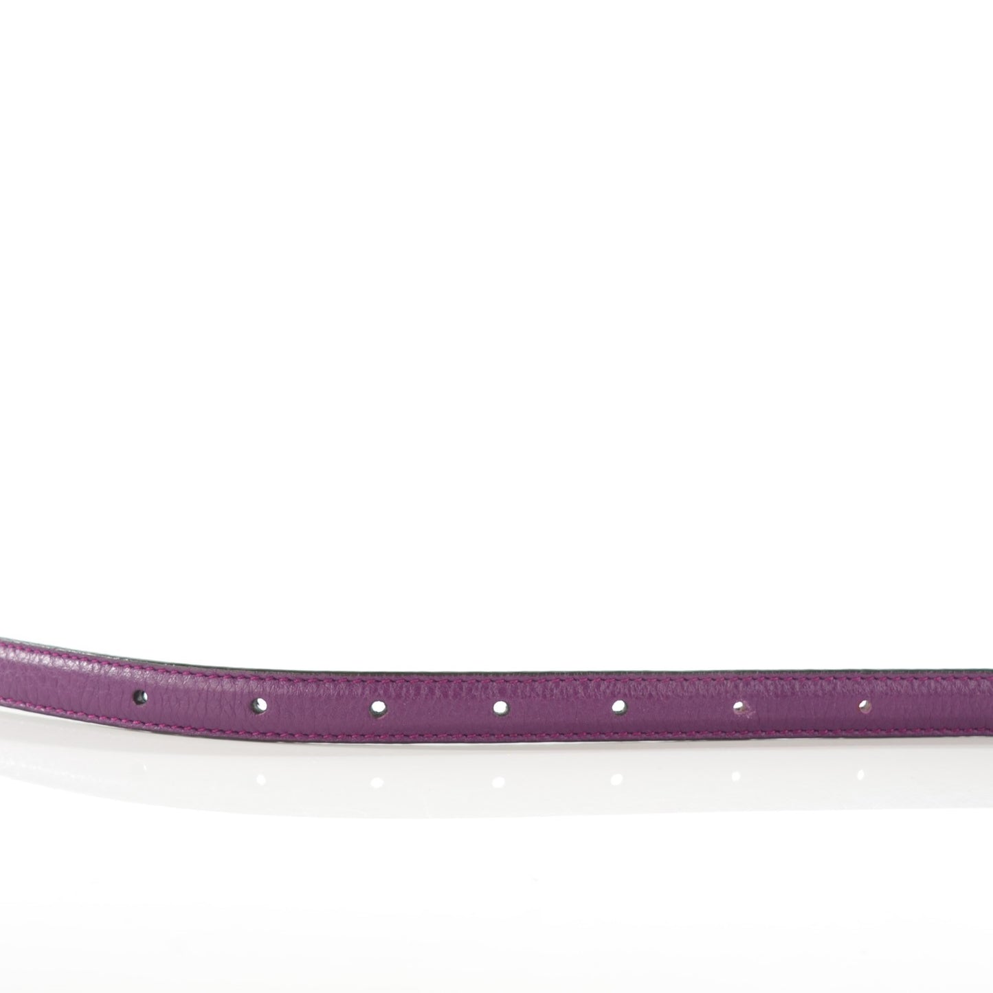 Calfskin Bamboo Buckle Skinny Belt Purple