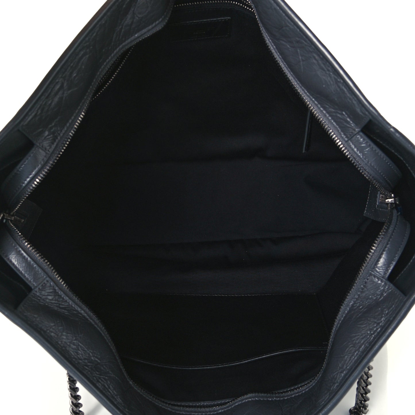 Crinkled Calfskin Matelasse Monogram Large Niki Shopping Tote Bag Grey