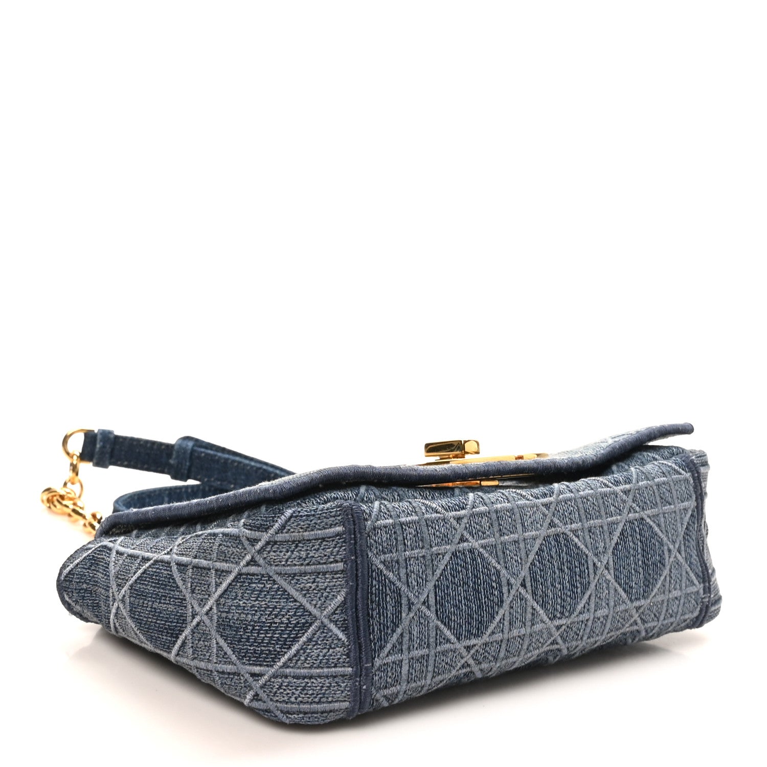 Christian Dior Denim Cannage Small Caro Bag Blue 4 of 9