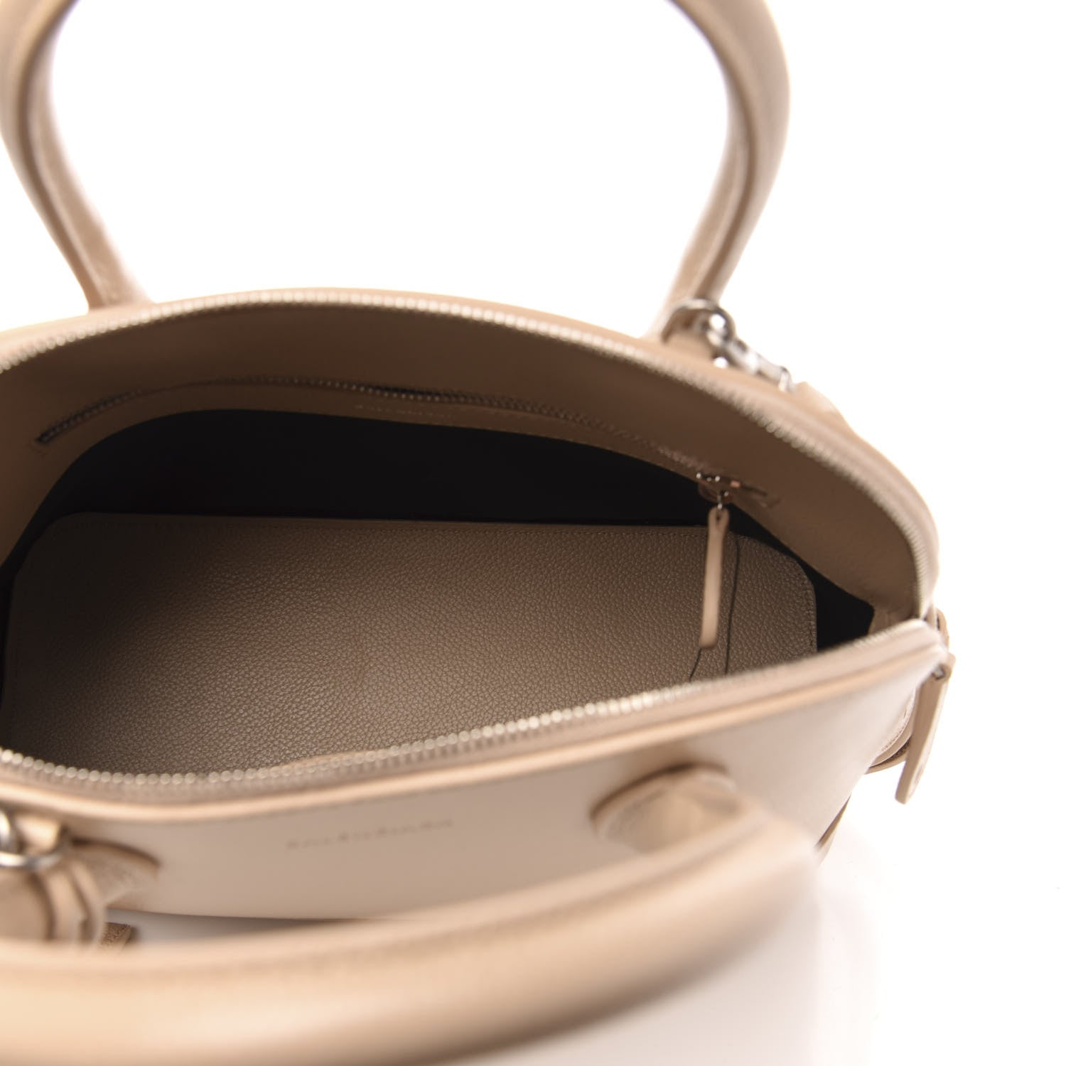 Balenciaga Grained Calfskin Logo S Ville Top Handle Bag Light Beige 5 of 11