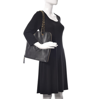 Chanel Caviar Large CC Shoulder Bag Black 2 of 7