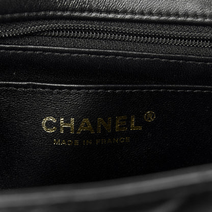 Chanel Lambskin Quilted Mini Top Handle Rectangular Flap Black 6 of 12