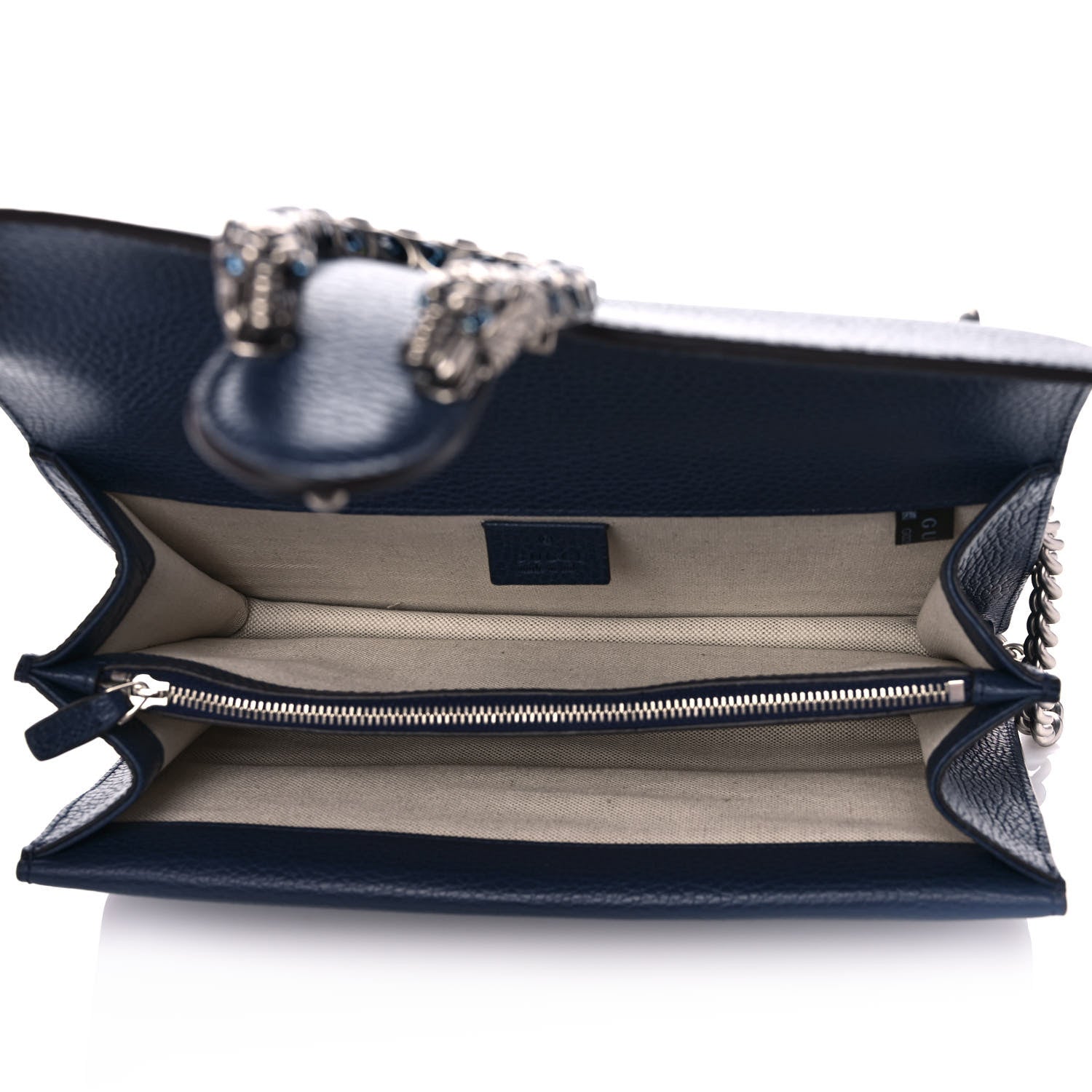 Gucci Dollar Calfskin Crystal Small Dionysus Shoulder Bag Blue Agata Montana Sapphire 5 of 13