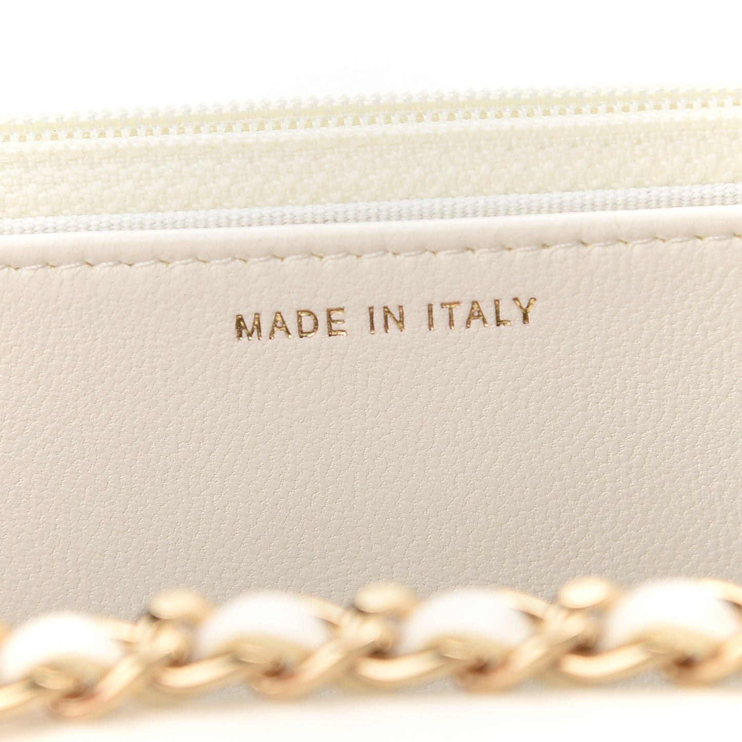 Lambskin Quilted Trendy CC Wallet On Chain WOC White