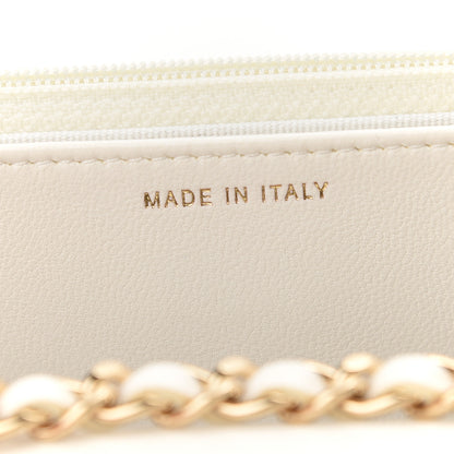 Chanel Lambskin Quilted Trendy CC Wallet On Chain WOC White 7 of 10