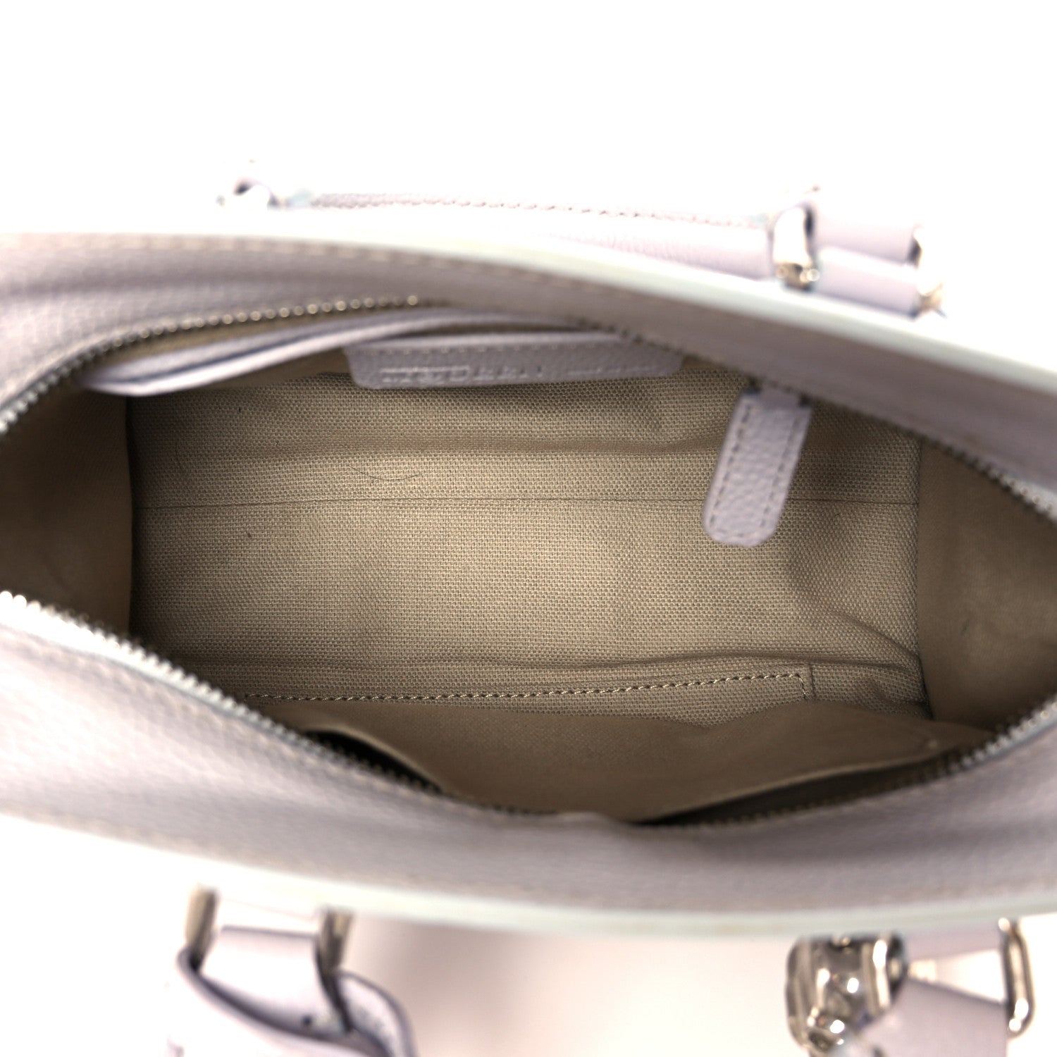 Alexander McQueen Pebbled Calfskin Mini Skull Padlock Zip Around Tote Lavender 5 of 11