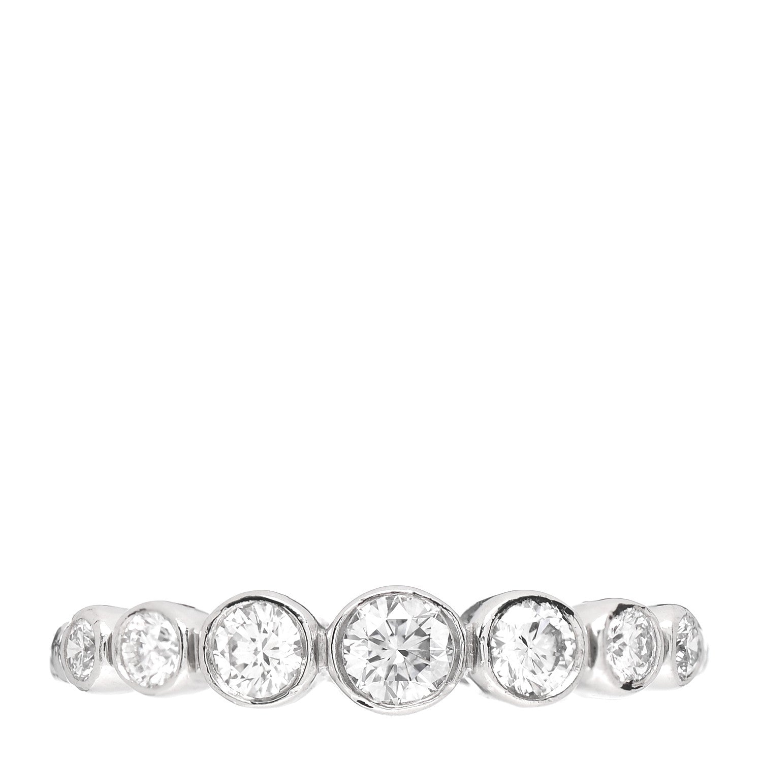 Tiffany Platinum Diamond Jazz Graduated Band Ring 49 4.75 1 of 5