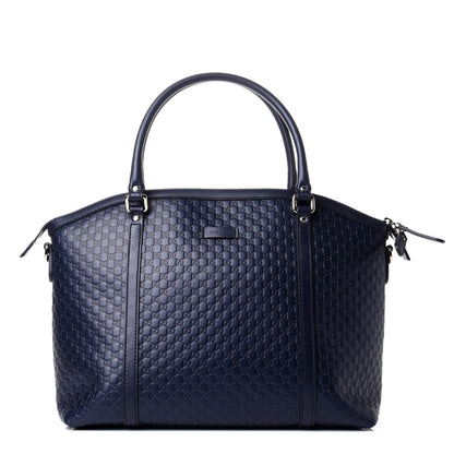 Gucci Soft Microguccissima Dome Satchel Navy 1 of 10