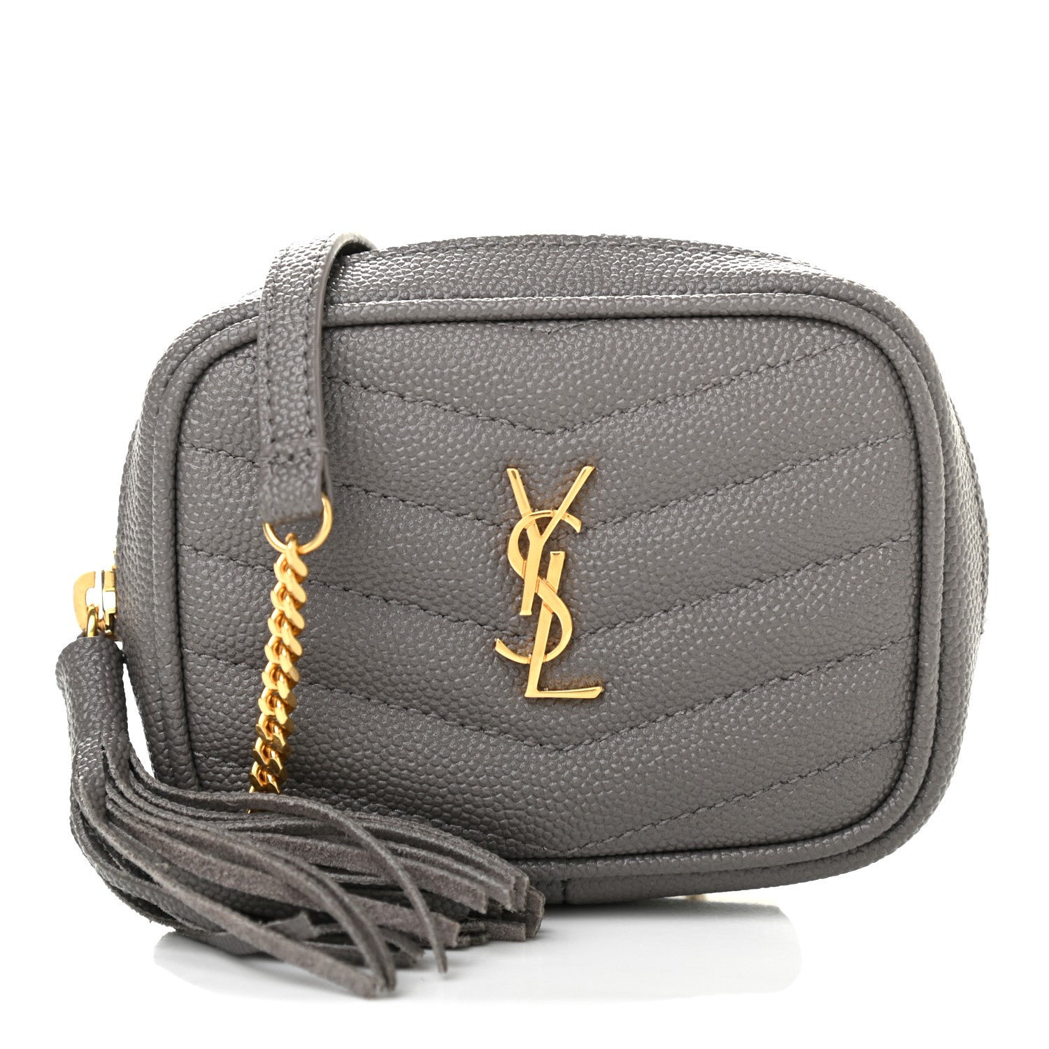 Saint Laurent Grain De Poudre Matelasse Monogram Baby Lou Camera Bag Fog 1 of 7