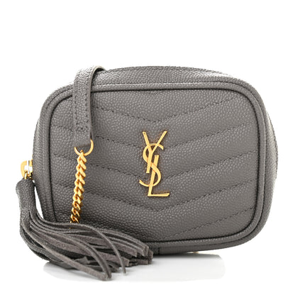 Saint Laurent Grain De Poudre Matelasse Monogram Baby Lou Camera Bag Fog 1 of 7