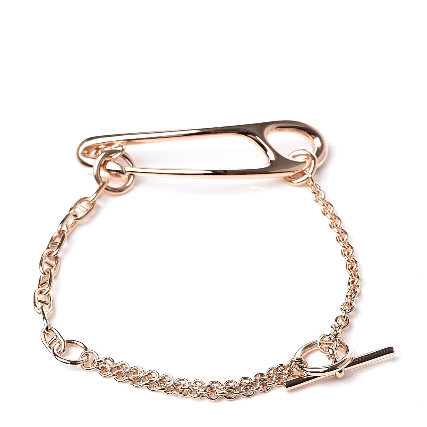 18K Rose Gold Diamond MM Chaine d'Ancre Punk Bracelet SH