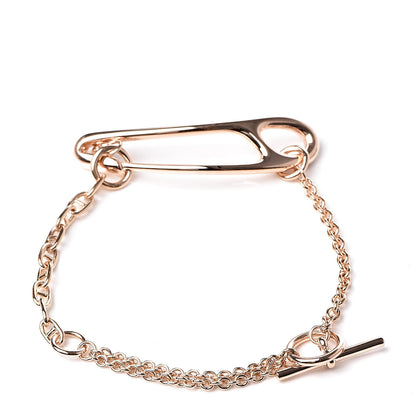Hermes 18K Rose Gold Diamond MM Chaine d'Ancre Punk Bracelet SH 3 of 5
