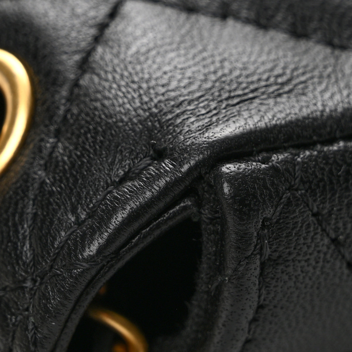 Lambskin Coco Enamel Quilted Mini Chain Belt Bag Black